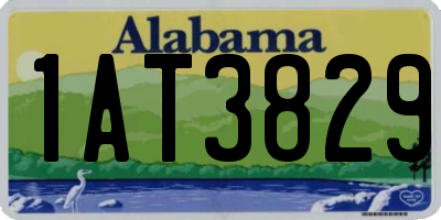 AL license plate 1AT3829