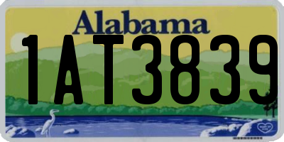 AL license plate 1AT3839