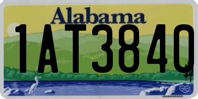 AL license plate 1AT3840