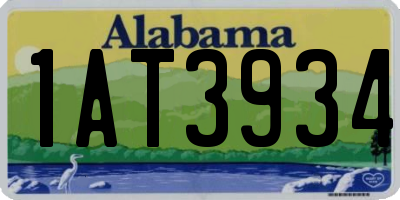 AL license plate 1AT3934