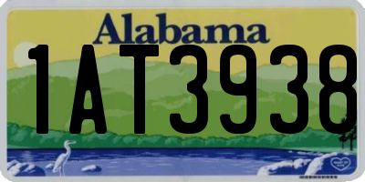 AL license plate 1AT3938