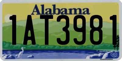AL license plate 1AT3981