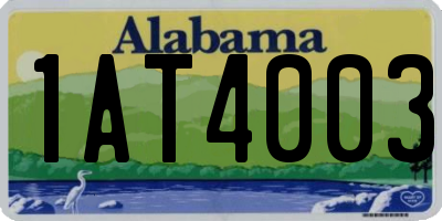 AL license plate 1AT4003