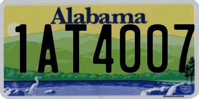 AL license plate 1AT4007
