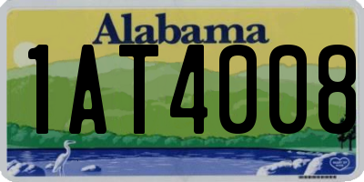 AL license plate 1AT4008