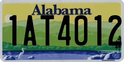 AL license plate 1AT4012