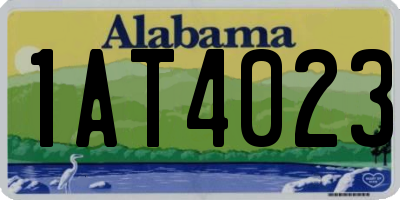 AL license plate 1AT4023