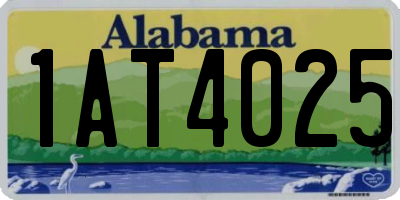 AL license plate 1AT4025