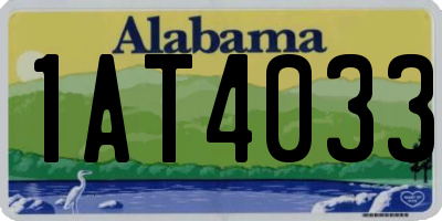 AL license plate 1AT4033