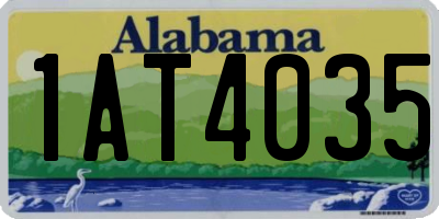 AL license plate 1AT4035