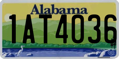 AL license plate 1AT4036