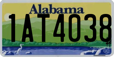 AL license plate 1AT4038