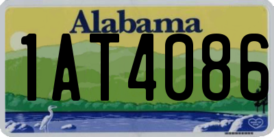 AL license plate 1AT4086