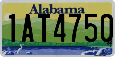 AL license plate 1AT4750