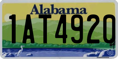 AL license plate 1AT4920