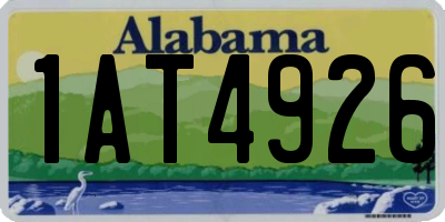 AL license plate 1AT4926