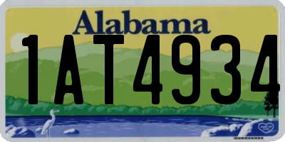 AL license plate 1AT4934