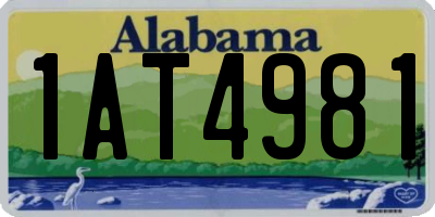 AL license plate 1AT4981