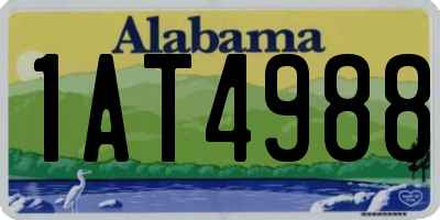 AL license plate 1AT4988