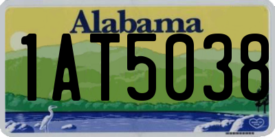 AL license plate 1AT5038