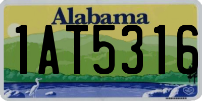 AL license plate 1AT5316