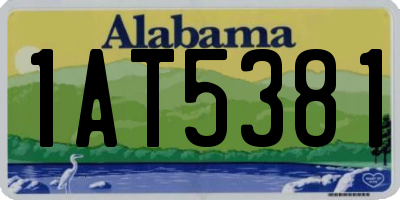 AL license plate 1AT5381