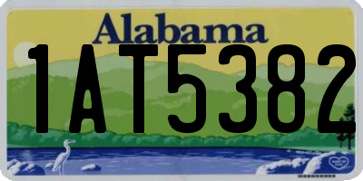 AL license plate 1AT5382