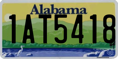 AL license plate 1AT5418