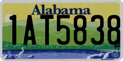 AL license plate 1AT5838