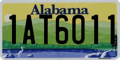 AL license plate 1AT6011