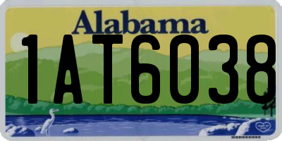AL license plate 1AT6038