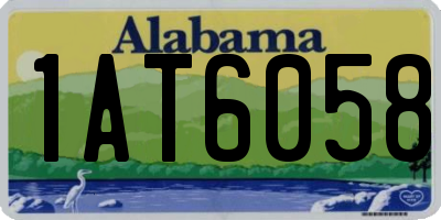 AL license plate 1AT6058