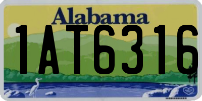 AL license plate 1AT6316