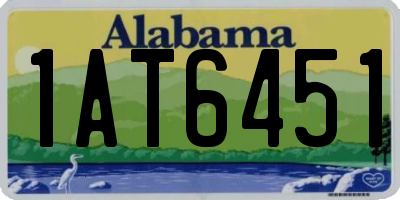 AL license plate 1AT6451