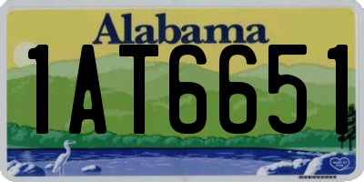 AL license plate 1AT6651