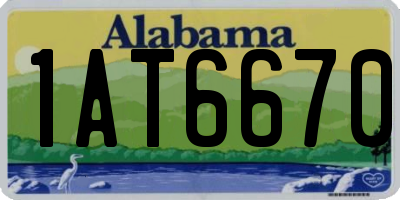AL license plate 1AT6670