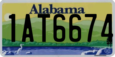AL license plate 1AT6674