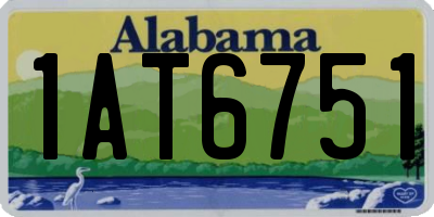 AL license plate 1AT6751