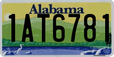 AL license plate 1AT6781