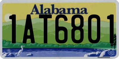 AL license plate 1AT6801