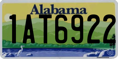 AL license plate 1AT6922