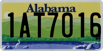 AL license plate 1AT7016