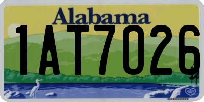 AL license plate 1AT7026
