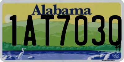 AL license plate 1AT7030