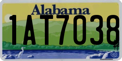 AL license plate 1AT7038