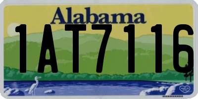 AL license plate 1AT7116