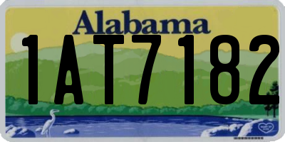 AL license plate 1AT7182