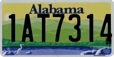 AL license plate 1AT7314