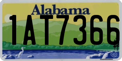 AL license plate 1AT7366