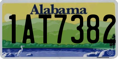 AL license plate 1AT7382